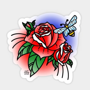 Roses & Bee Sticker